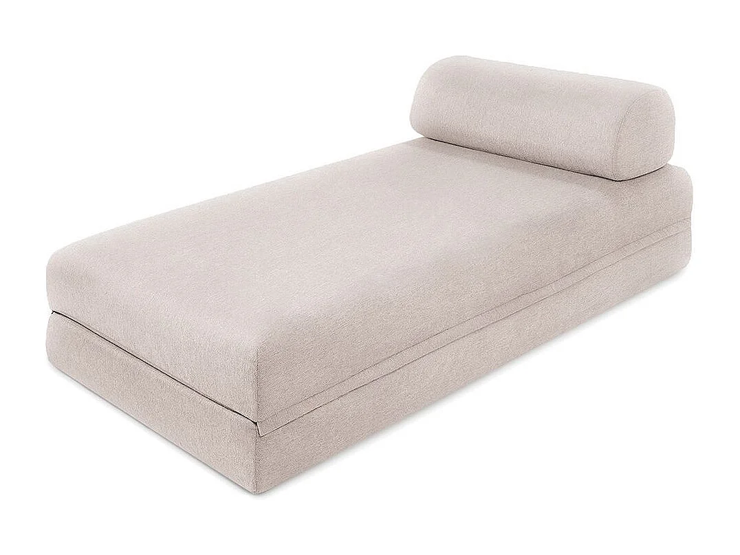 Canapé d'angle de jardin modulable et convertible 5 places - Tissu imperméable - Beige clair