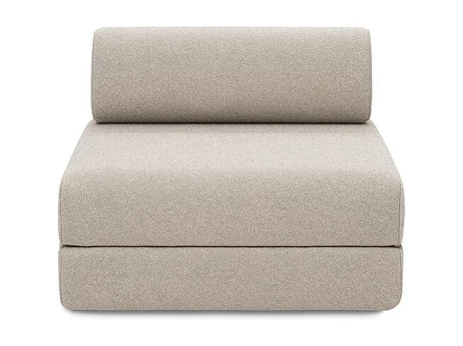 Canapé droit de jardin modulable et convertible 4 places - Tissu imperméable - Beige clair