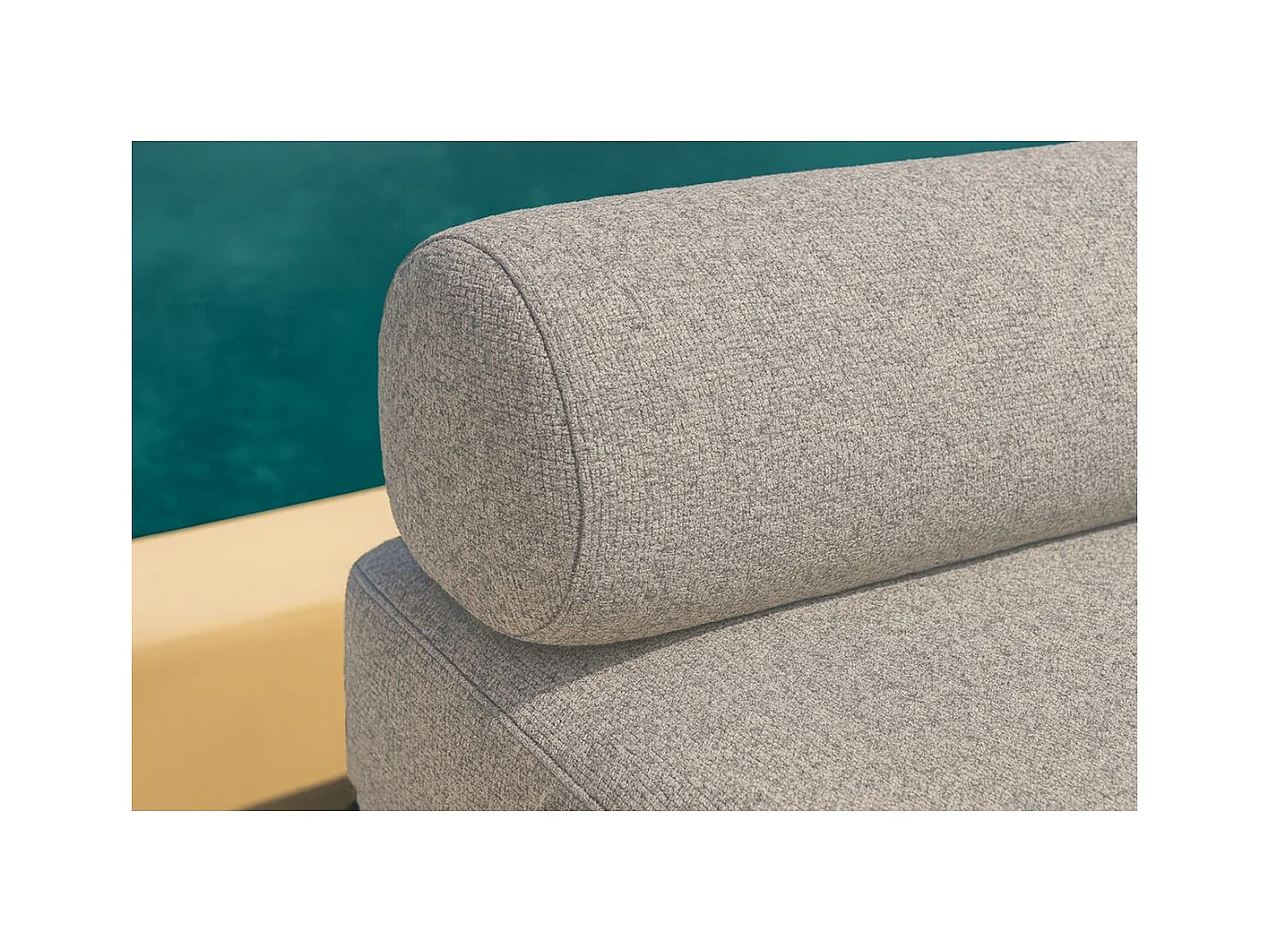 Pouf de jardin modulable et convertible - Tissu imperméable - Beige clair