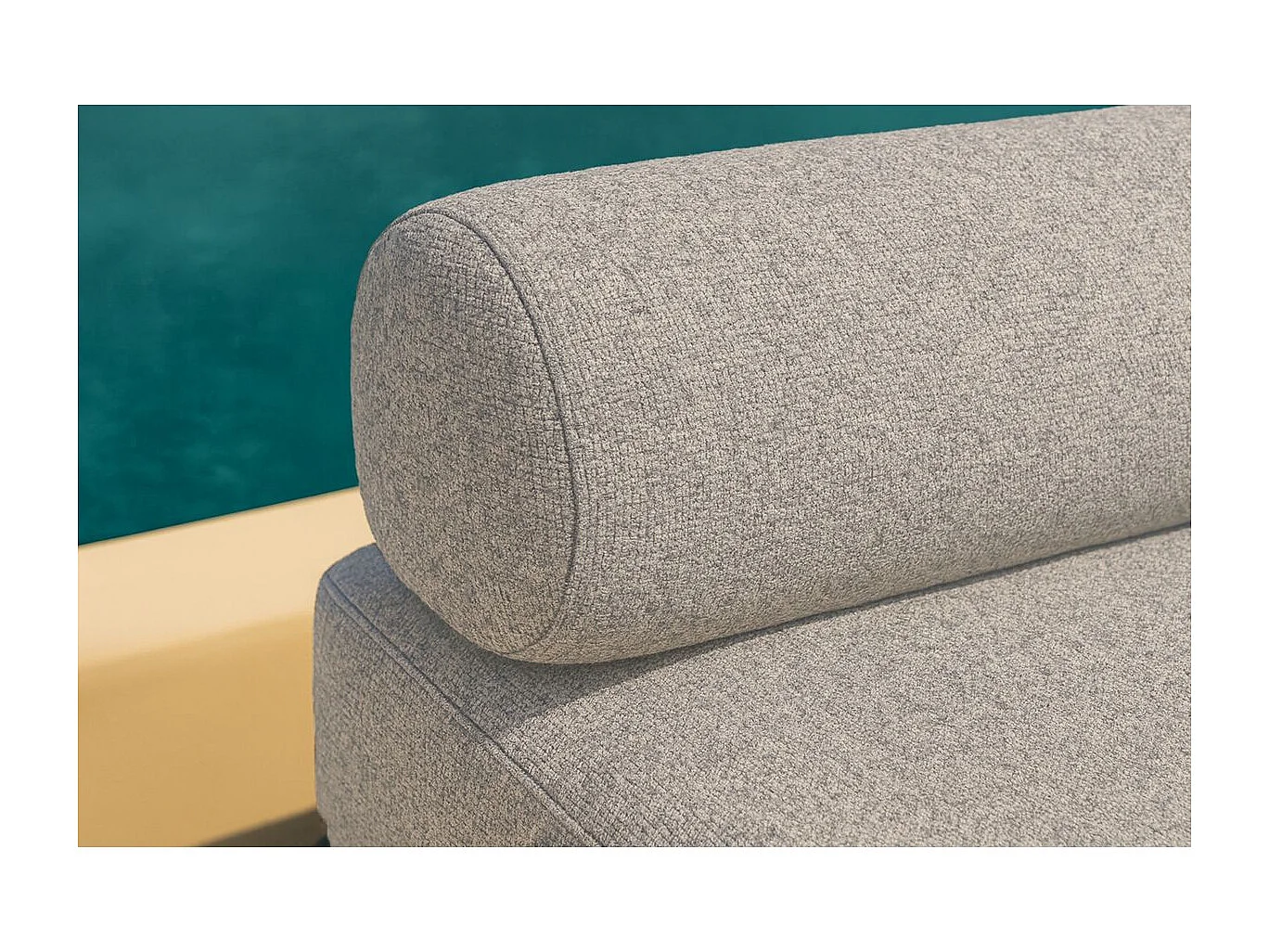 Pouf de jardin modulable et convertible - Tissu imperméable - Beige clair