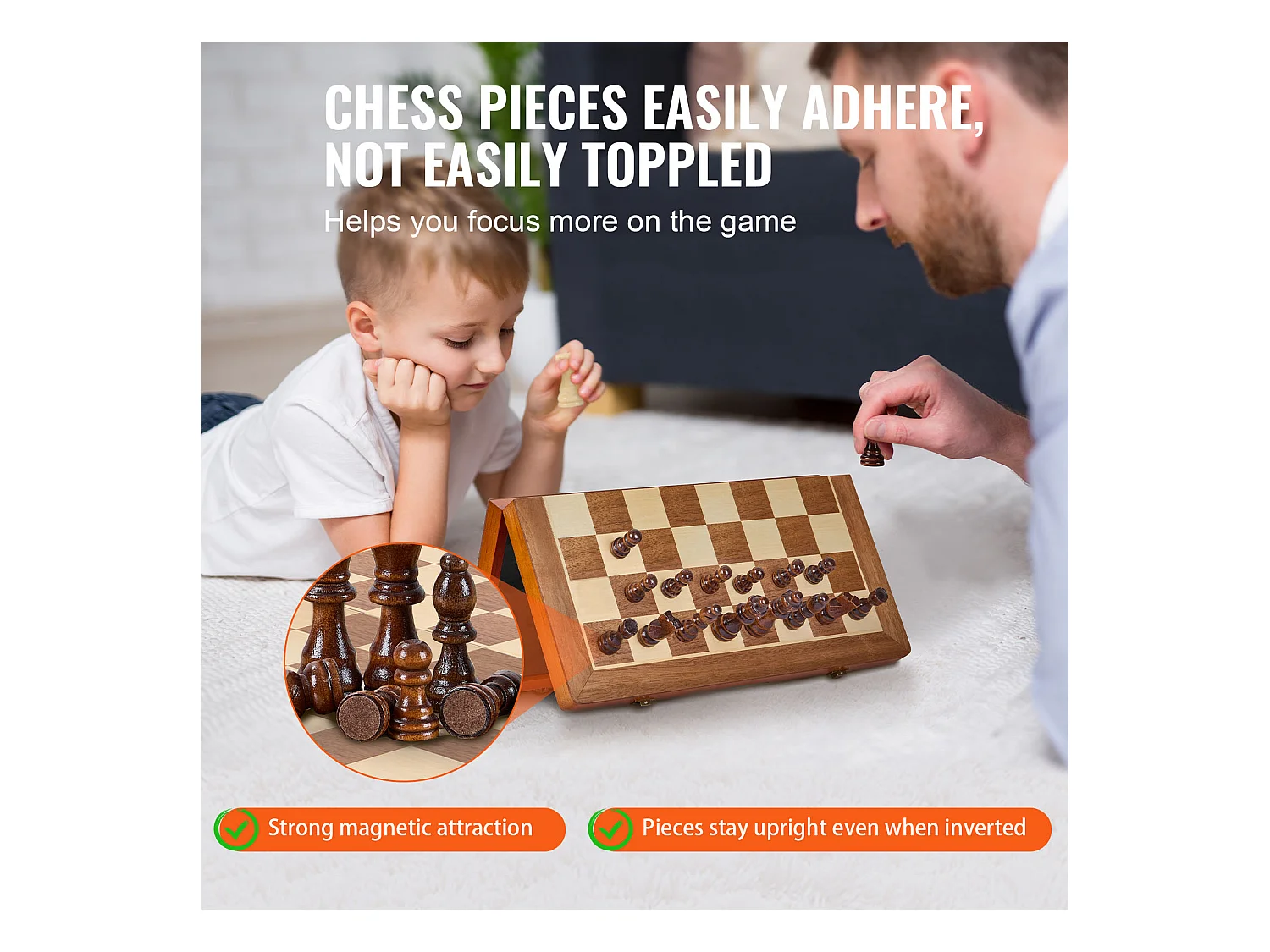 Jeu d'Échecs Magnétique SucceBuy, 38 cm, Eensemble de Voyage Portable, pour Tournoi Professionnel Débutant