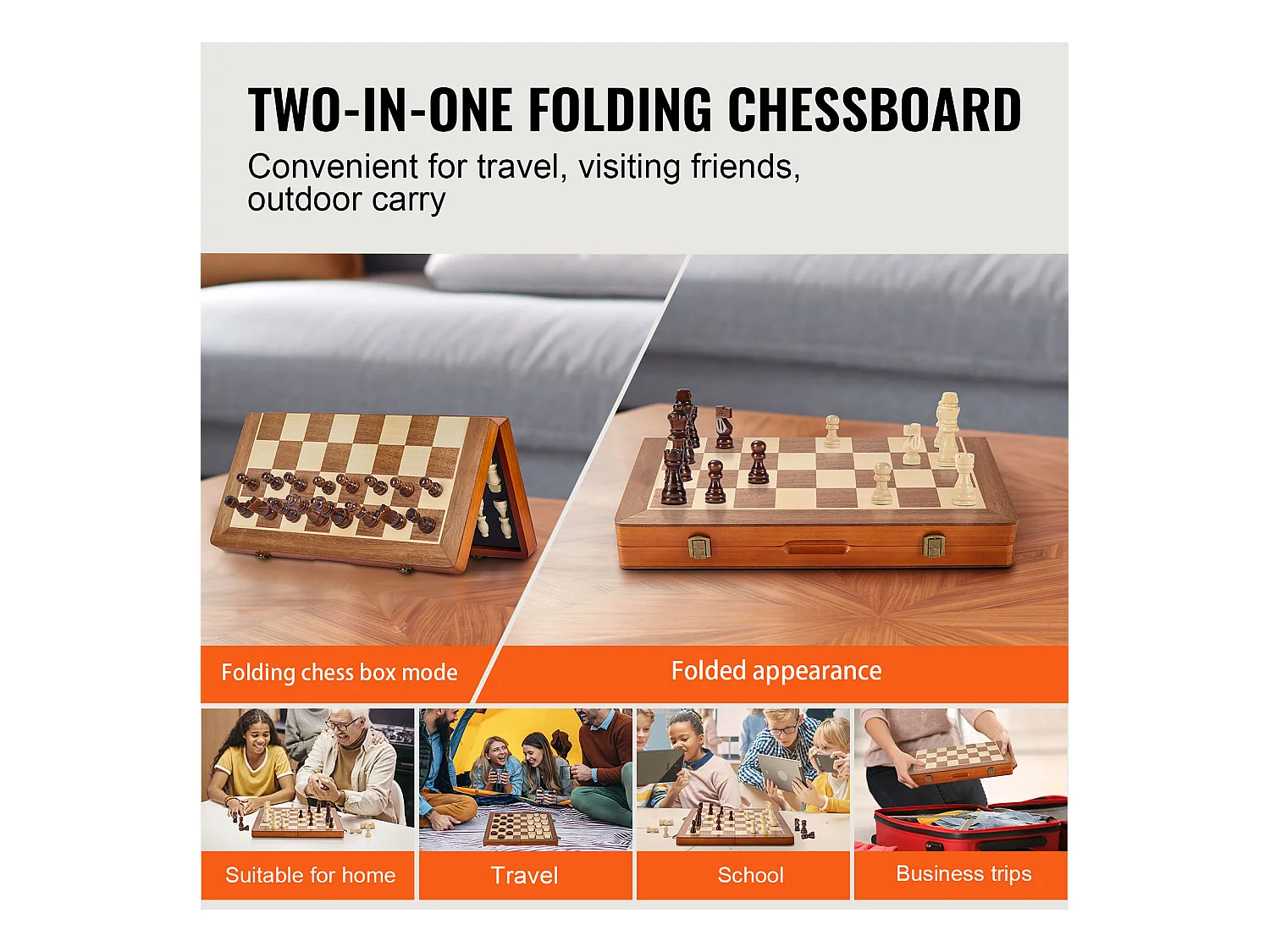 Jeu d'Échecs Magnétique SucceBuy, 38 cm, Eensemble de Voyage Portable, pour Tournoi Professionnel Débutant