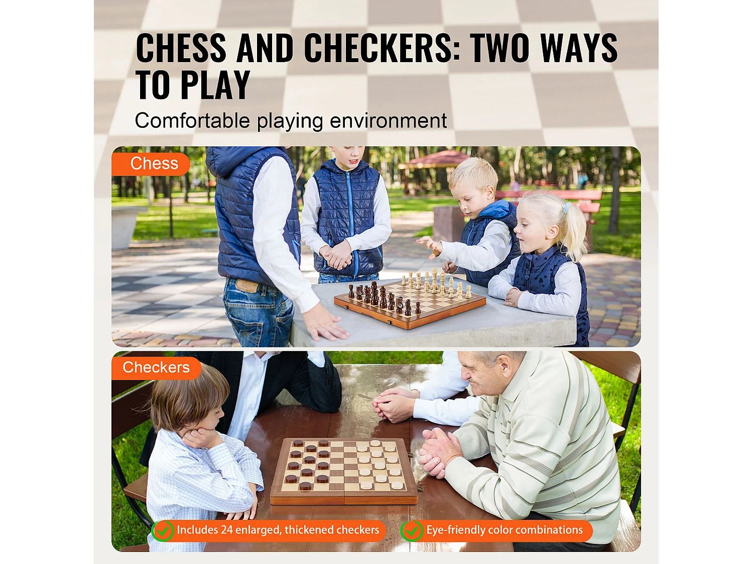 Set di Scacchi Magnetico SucceBuy, 38 cm, Set da Viaggio Portatile, per Tornei Pprofessionali per Principianti