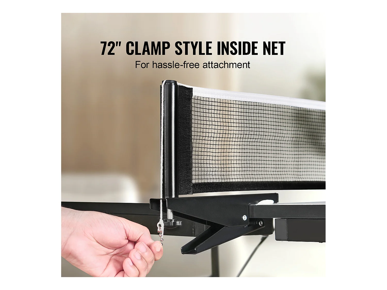 Table de Ping-Pong SucceBuy, Table de Ping-Pong Pliable avec Filet de Serrage, Utilisation en Intérieur