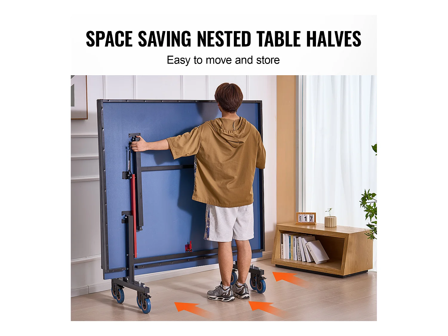 Table de Ping-Pong SucceBuy, Table de Ping-Pong Pliable avec Filet de Serrage, Utilisation en Intérieur