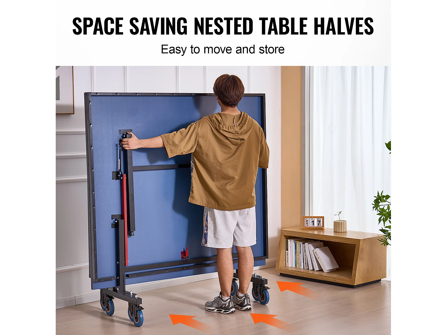 Table de Ping-Pong SucceBuy, Table de Ping-Pong Pliable avec Filet de Serrage, Utilisation en Intérieur