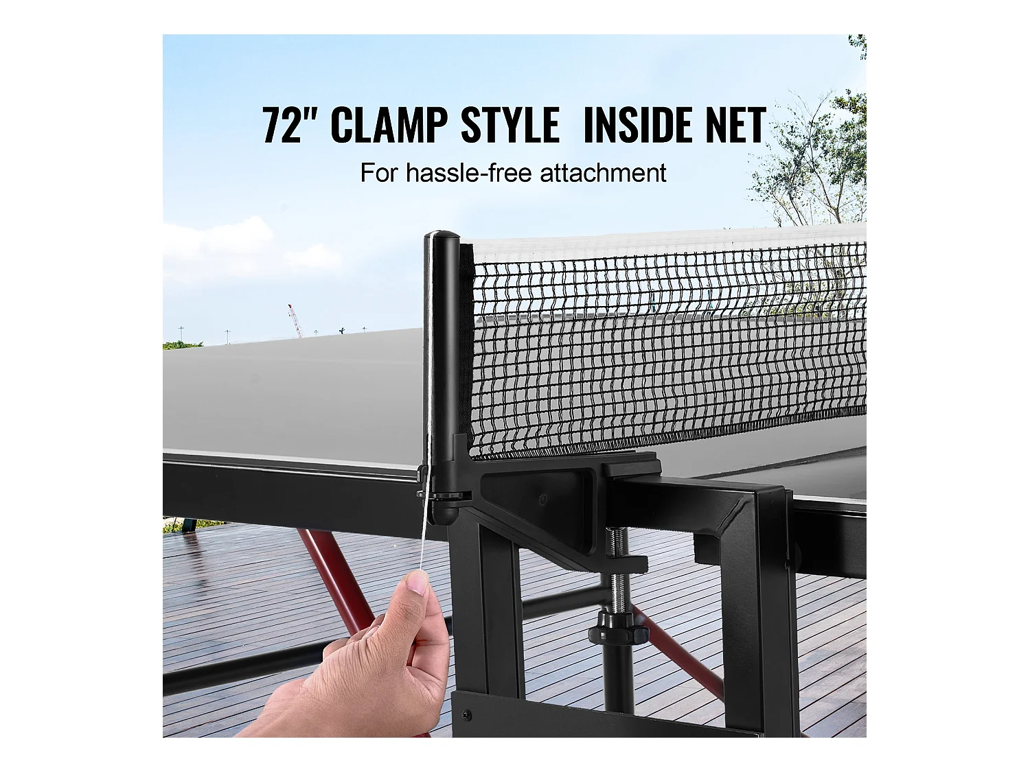 Table de Ping-Pong SucceBuy, Table de Ping-Pong Pliable avec Filet de Serrage, Utilisation en Intérieur