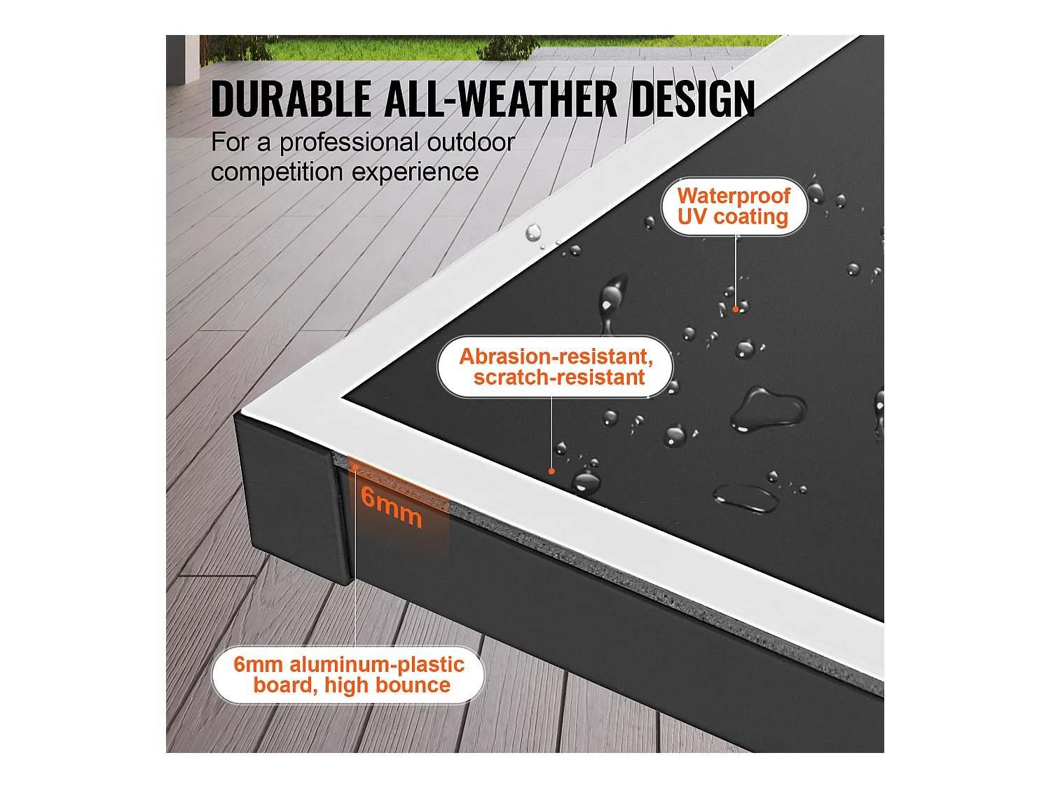 Table de Ping-Pong SucceBuy, Table de Ping-Pong Pliable avec Filet de Serrage, Utilisation en Intérieur