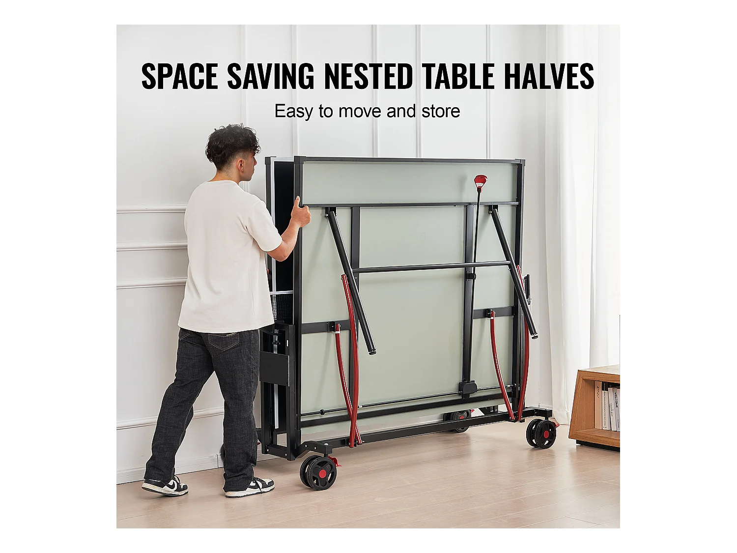 Table de Ping-Pong SucceBuy, Table de Ping-Pong Pliable avec Filet de Serrage, Utilisation en Intérieur