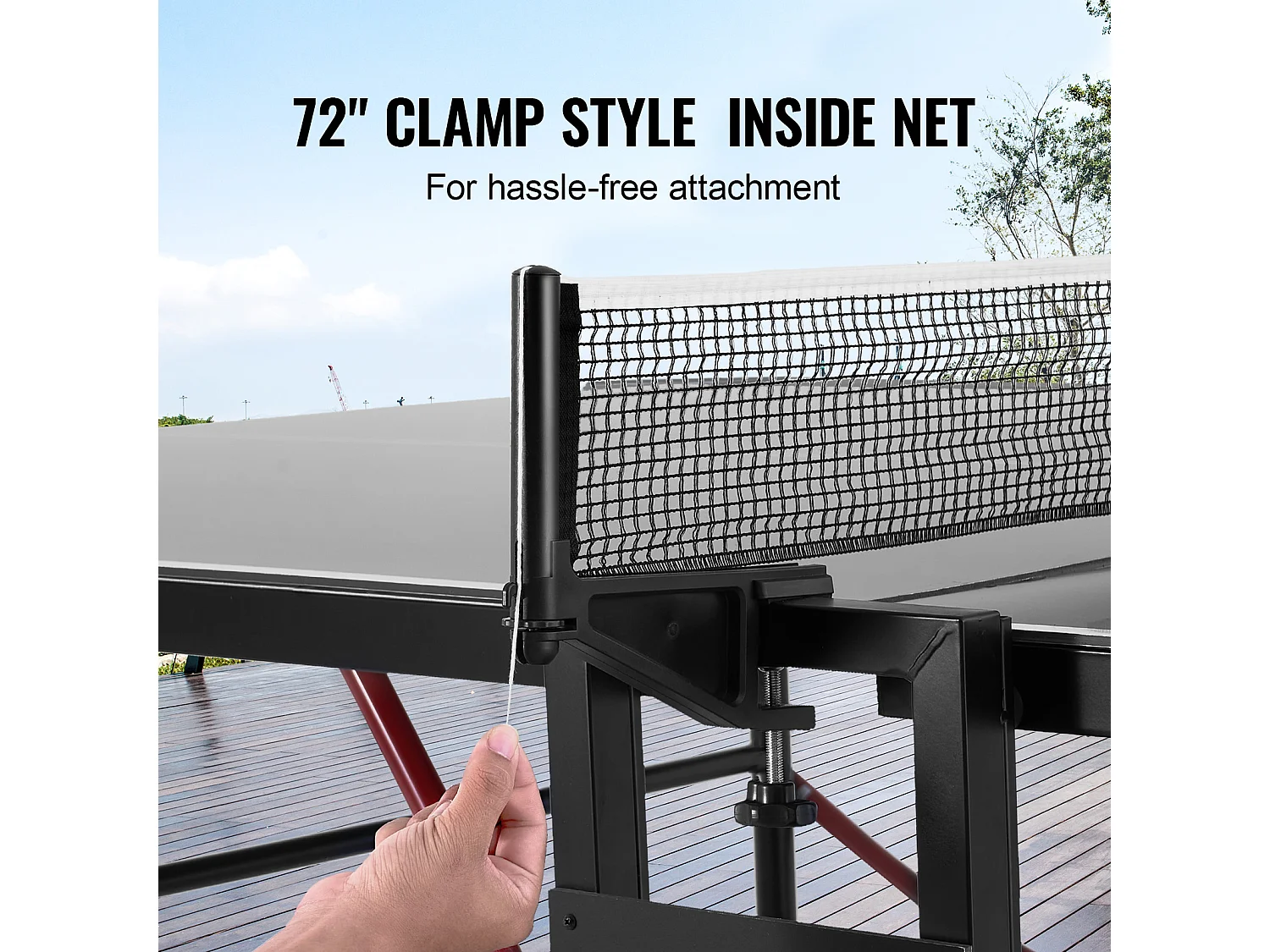 Table de Ping-Pong SucceBuy, Table de Ping-Pong Pliable avec Filet de Serrage, Utilisation en Intérieur