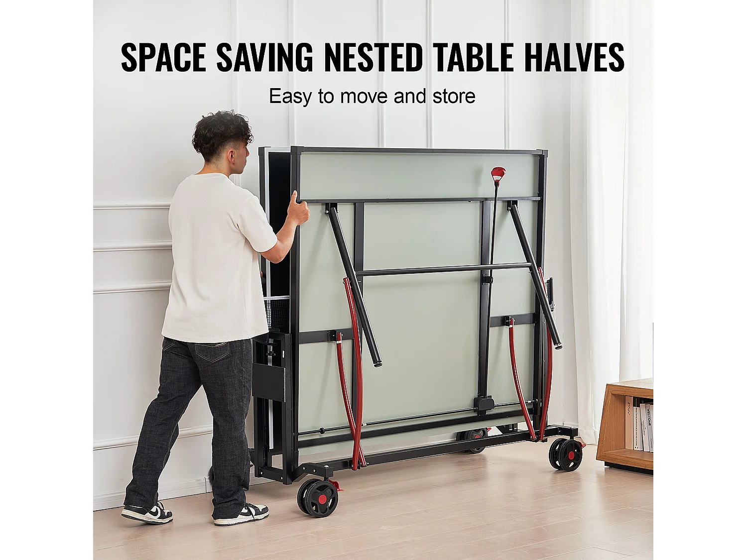 Table de Ping-Pong SucceBuy, Table de Ping-Pong Pliable avec Filet de Serrage, Utilisation en Intérieur