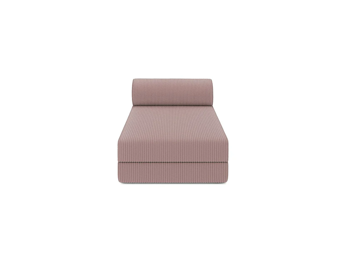 Méridienne modulable et convertible - Velours côtelé - Rose pâle