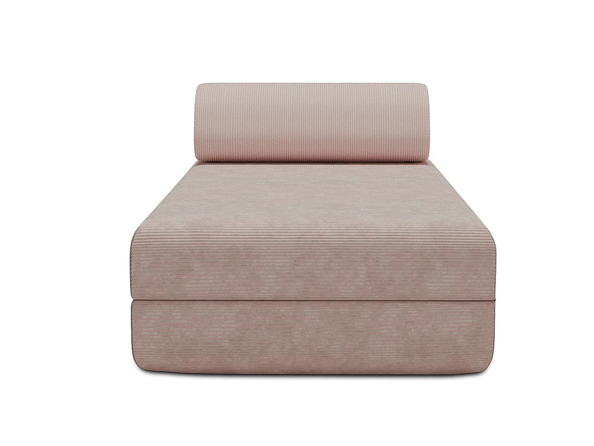 Méridienne modulable et convertible - Velours côtelé - Rose pâle