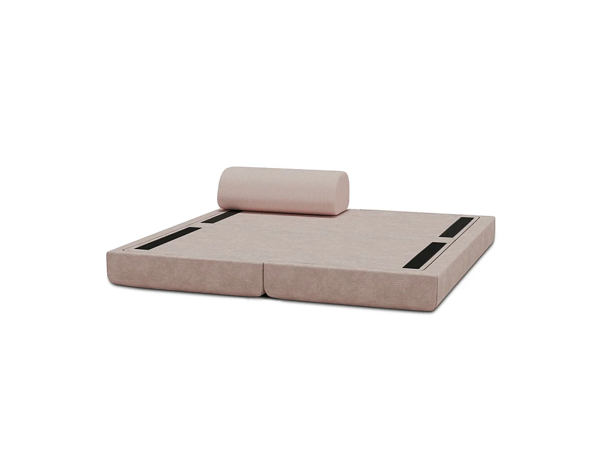 Chaise longue convertible de pana rosa claro