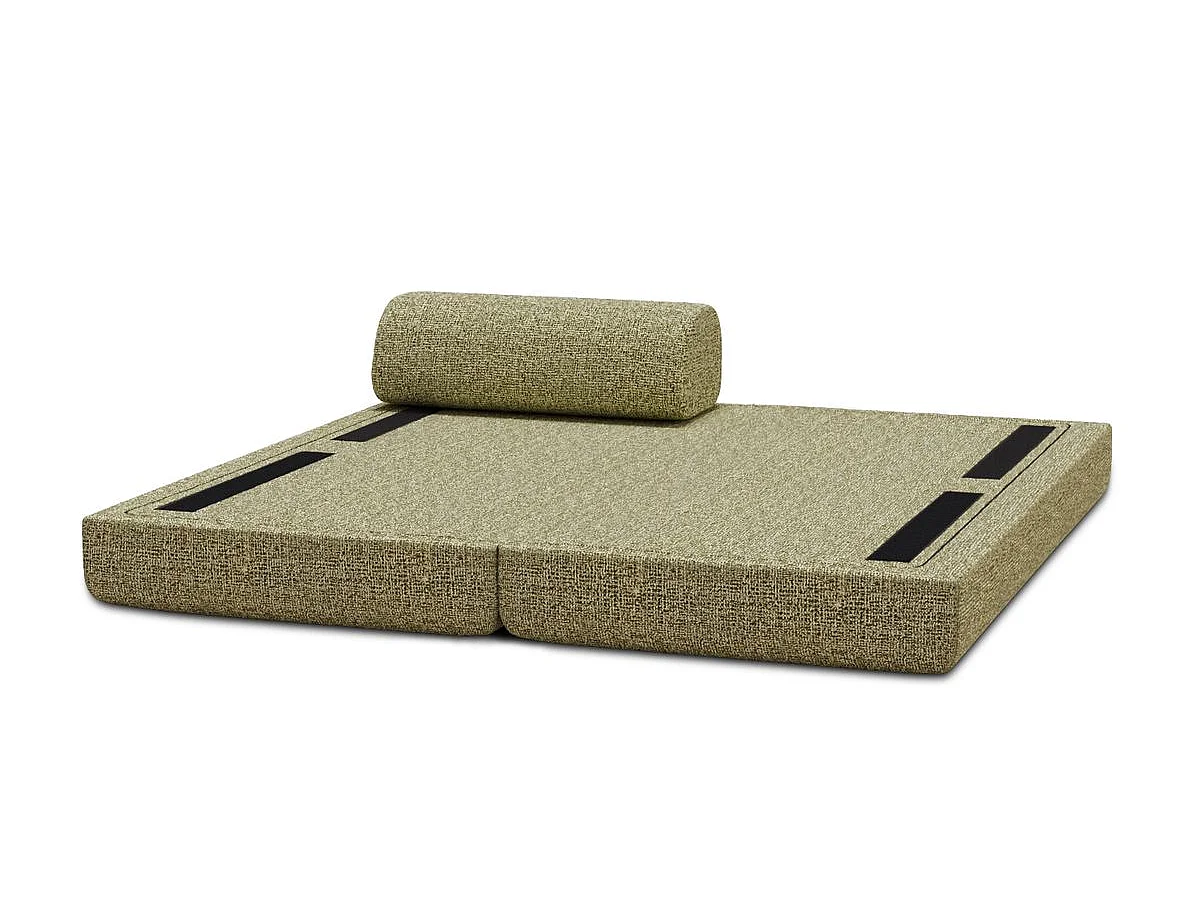 Méridienne modulable et convertible - Tissu tweed - Vert