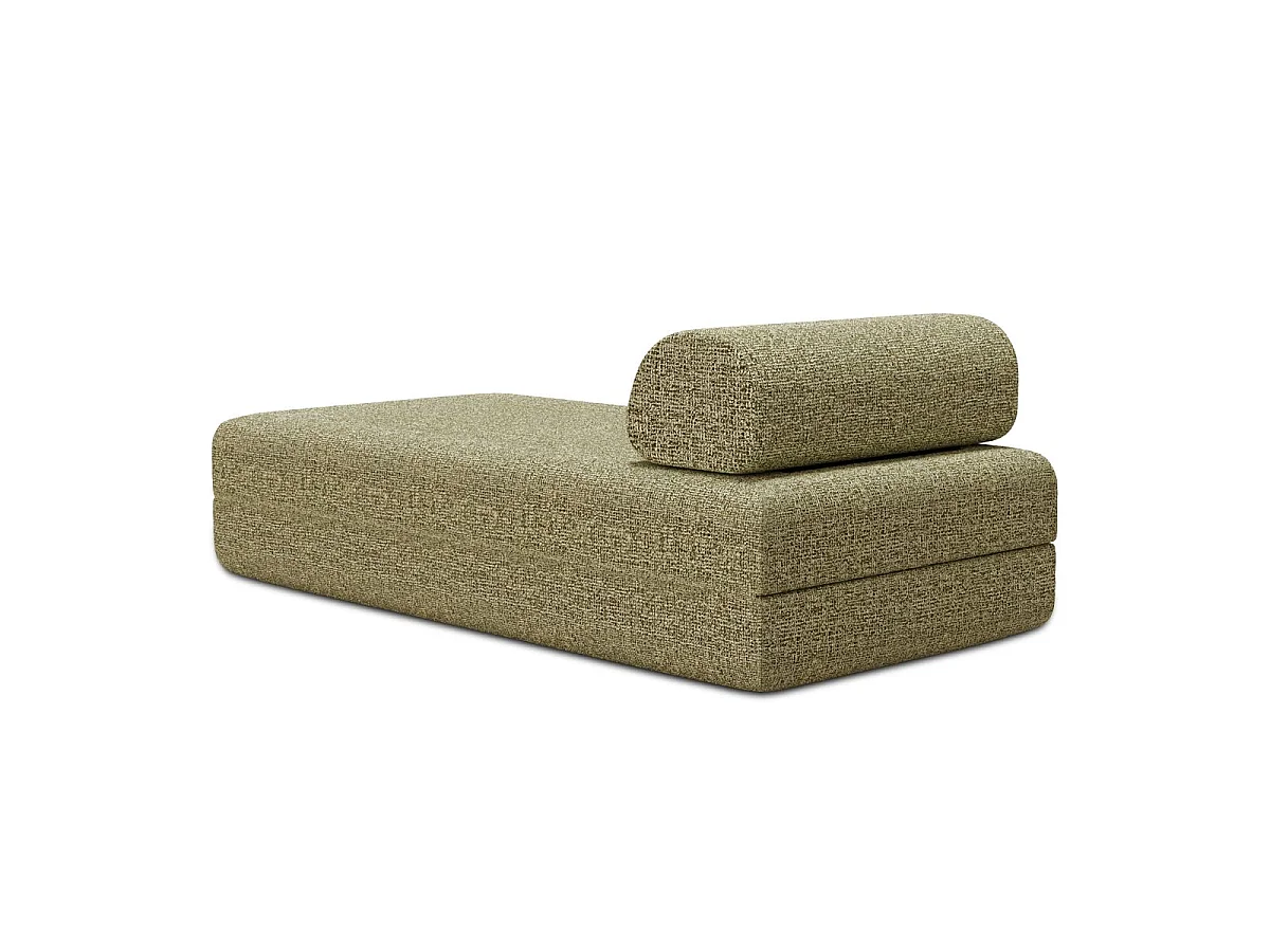Méridienne modulable et convertible - Tissu tweed - Vert