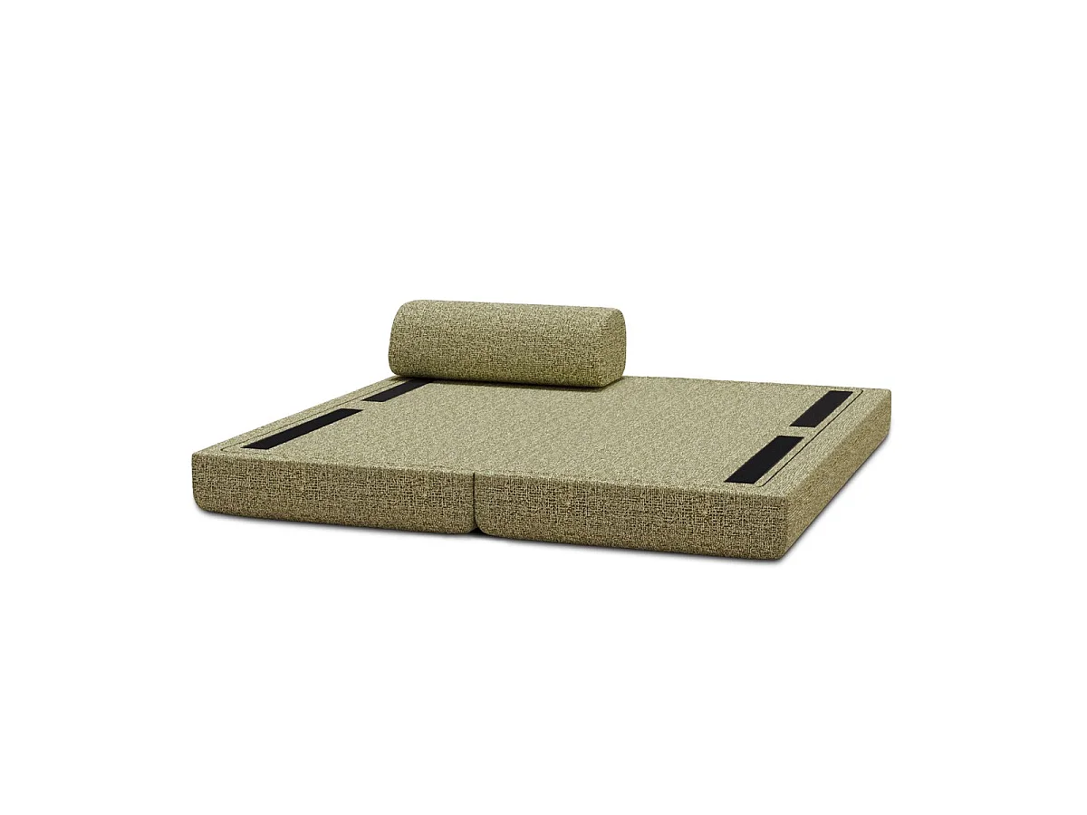 chaise longue convertible de tweed verde