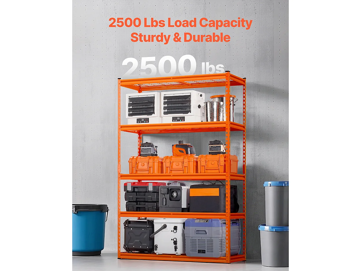 Étagères de Rangement SucceBuy Robustes Réglables à 5 Niveaux,1134 kg,  en Acier au Carbone SPCC, pour Cuisines, Garages