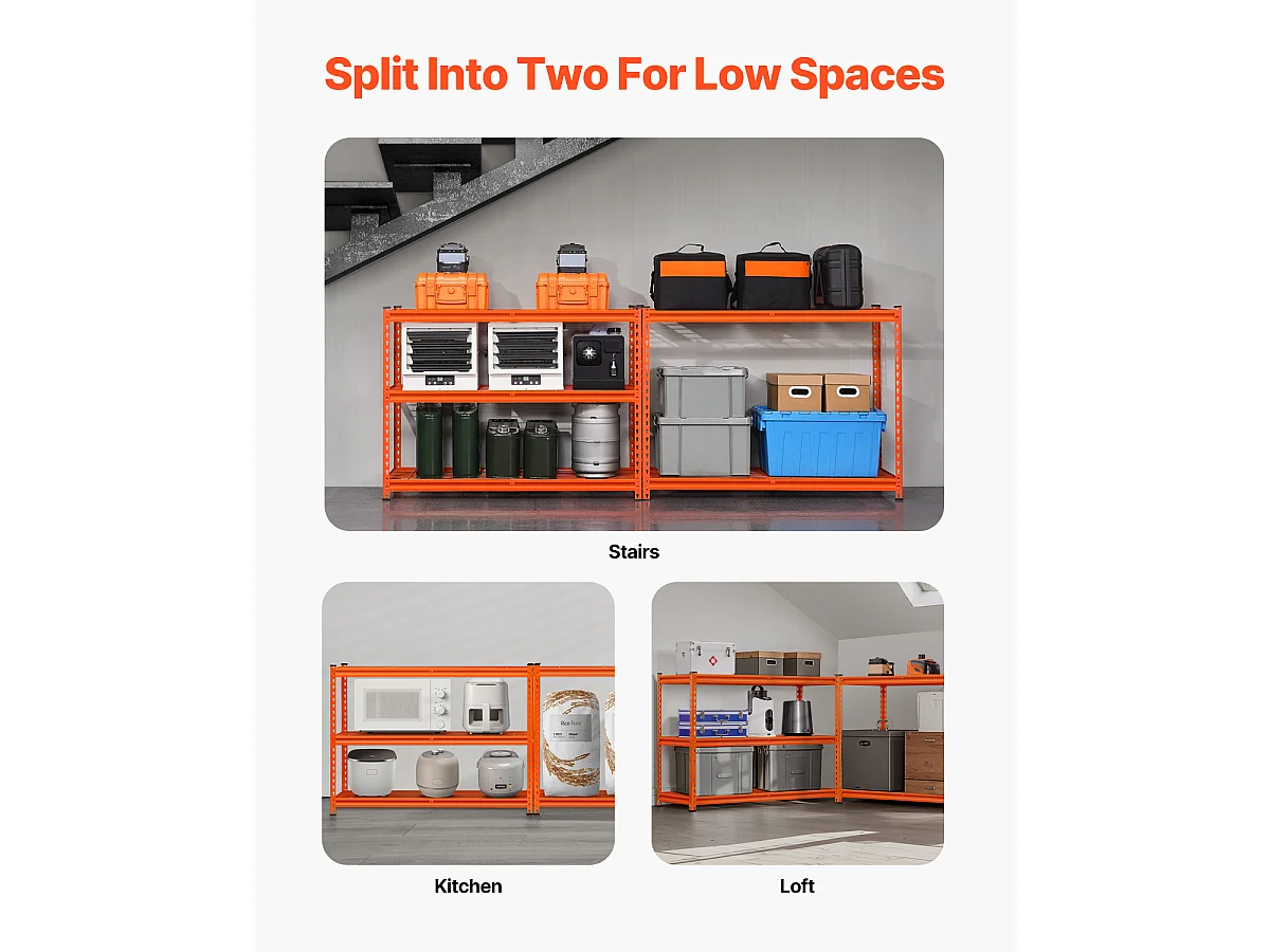 Étagères de Rangement SucceBuy Robustes Réglables à 5 Niveaux,1134 kg,  en Acier au Carbone SPCC, pour Cuisines, Garages