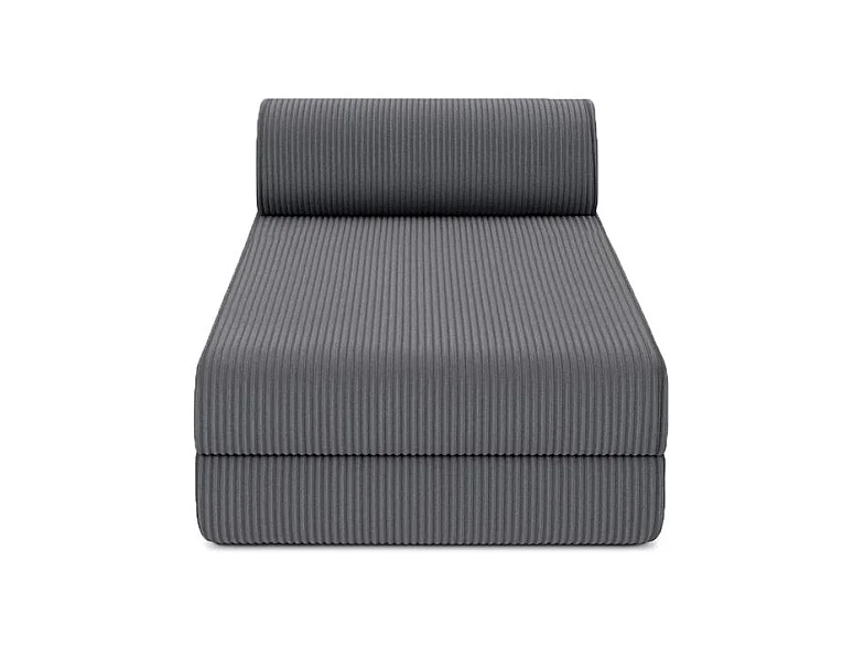 Méridienne modulable et convertible - Velours côtelé - Gris