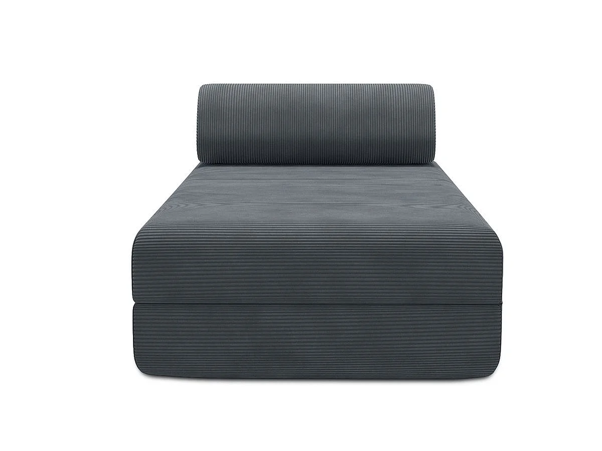 Méridienne modulable et convertible - Velours côtelé - Gris