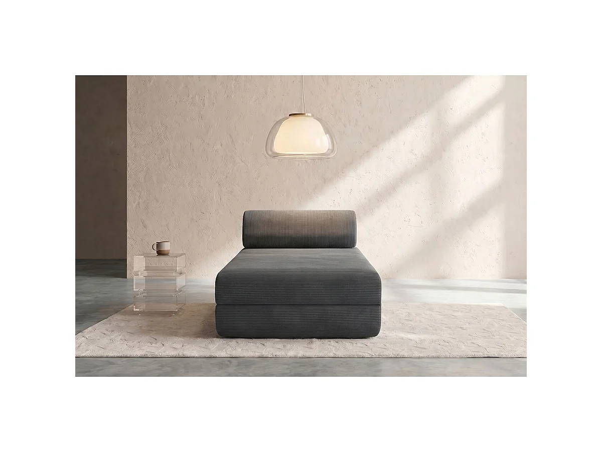 Chaise longue convertible de pana gris