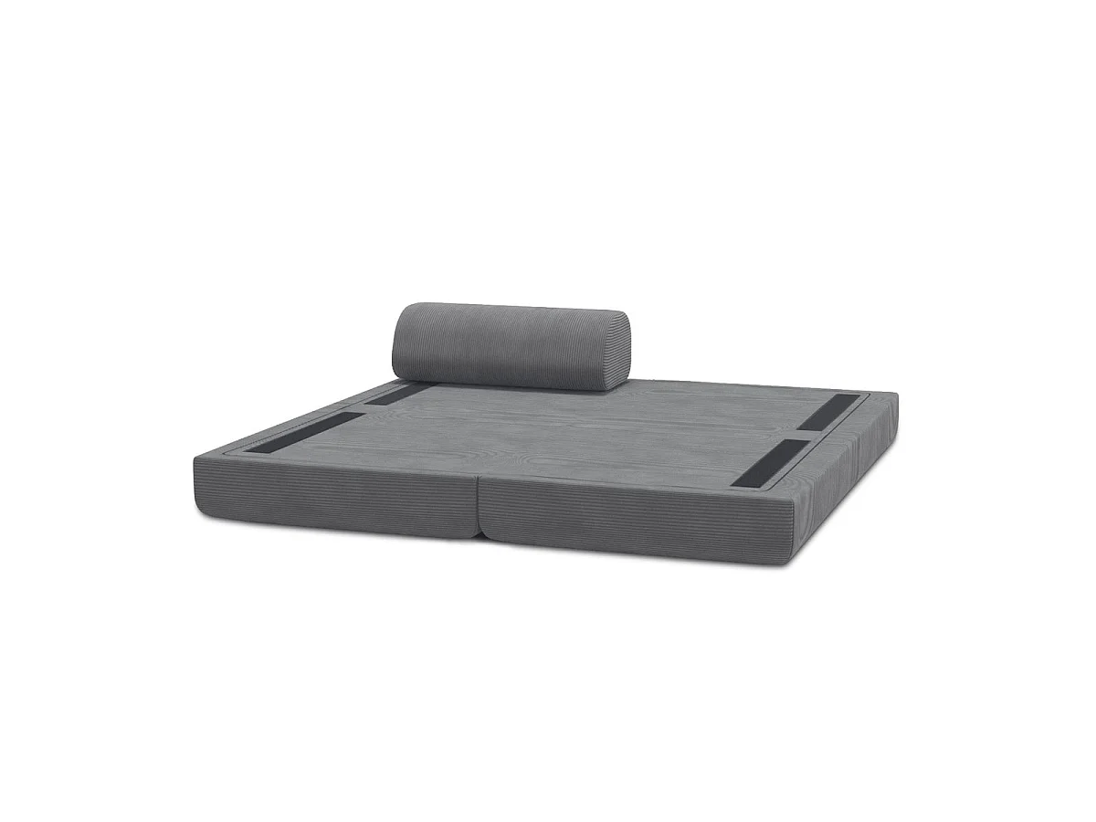 Chaise longue convertible de pana gris