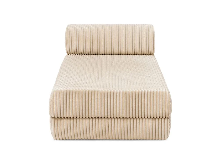 Méridienne modulable et convertible - Velours côtelé XL - Beige