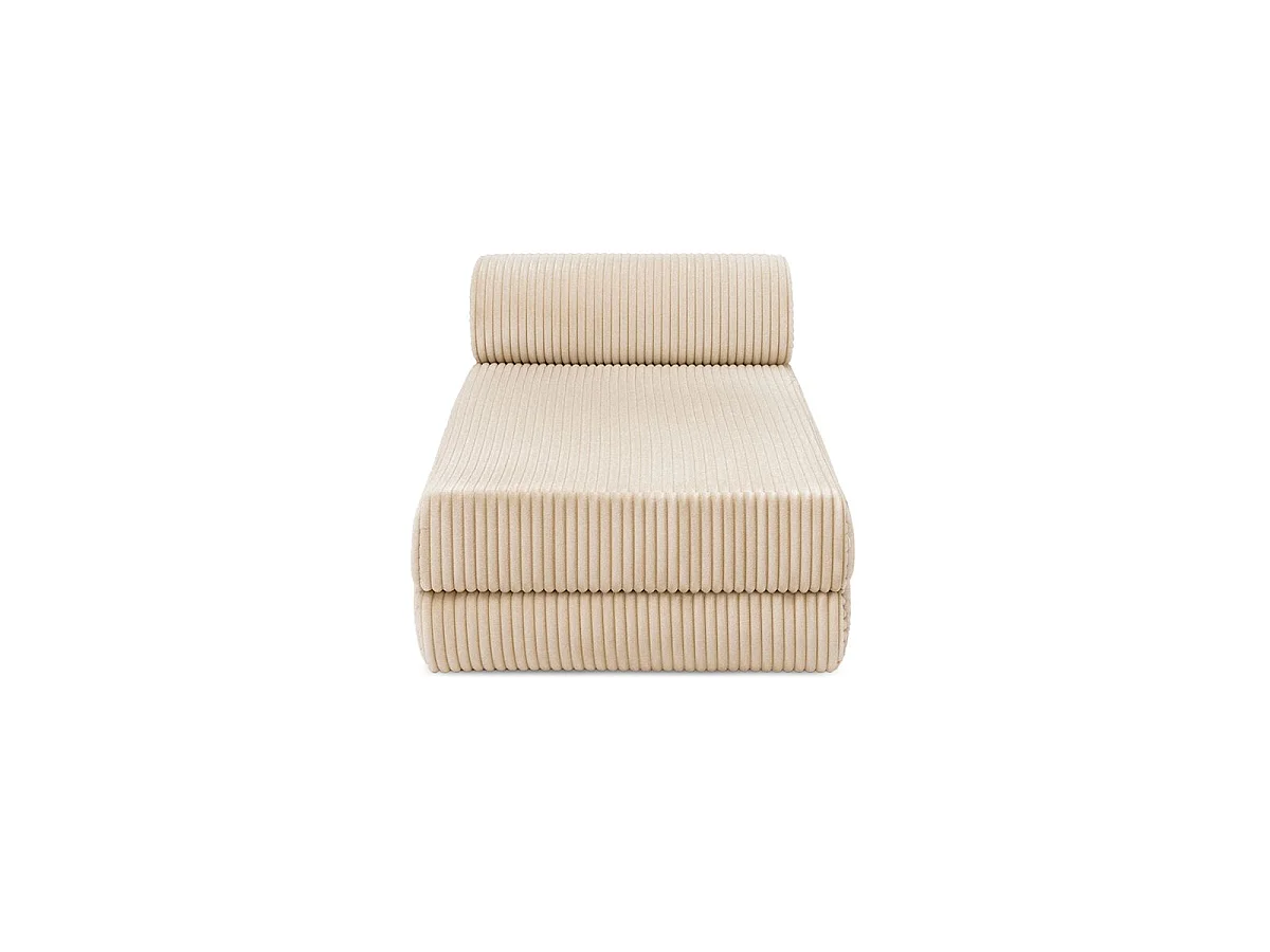 Méridienne modulable et convertible - Velours côtelé XL - Beige
