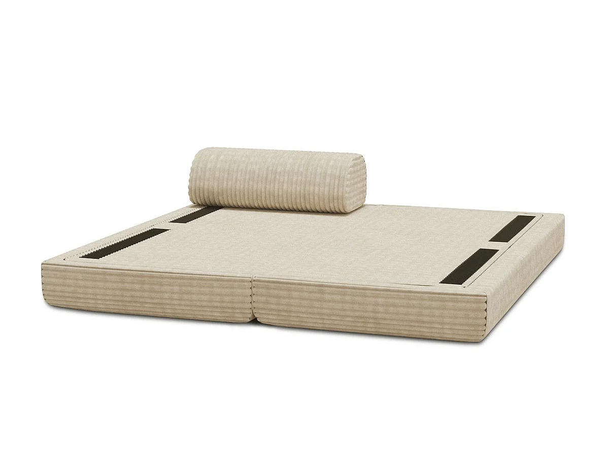 Méridienne modulable et convertible - Velours côtelé XL - Beige