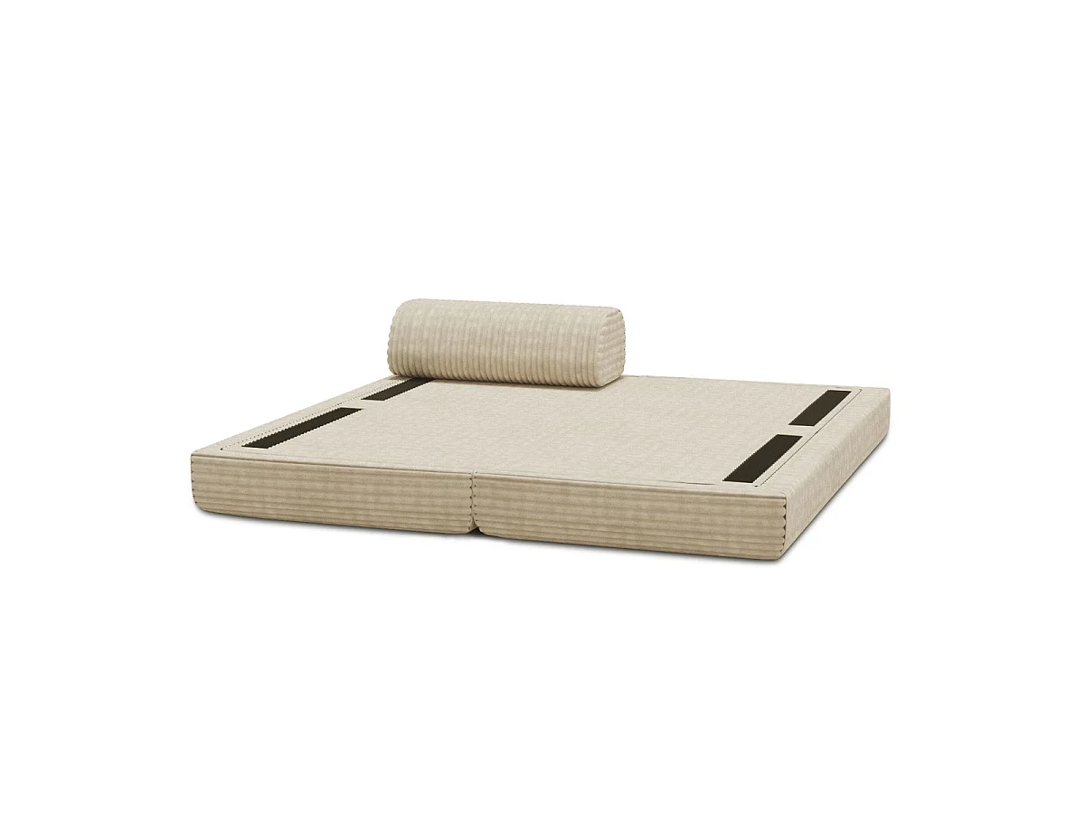 Méridienne modulable et convertible - Velours côtelé XL - Beige