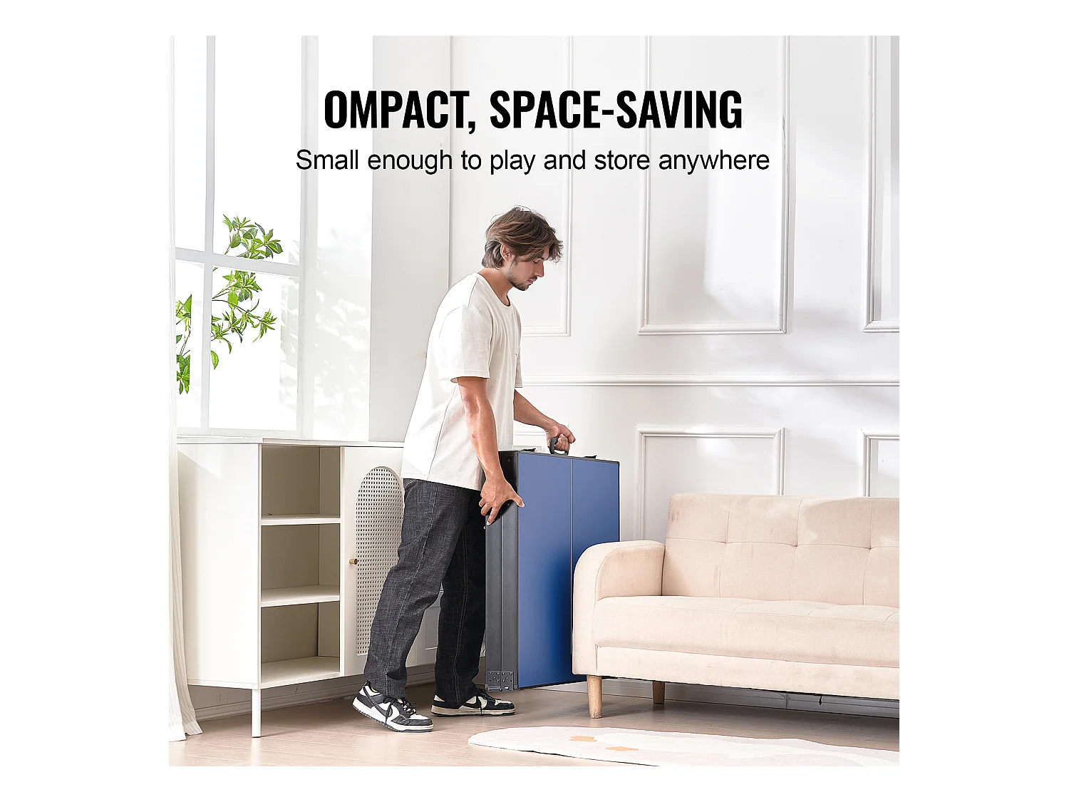 Table de Ping-Pong SucceBuy, Table de Ping-Pong Pliable, Mid-Size, MDF,  Utilisation en Intérieur