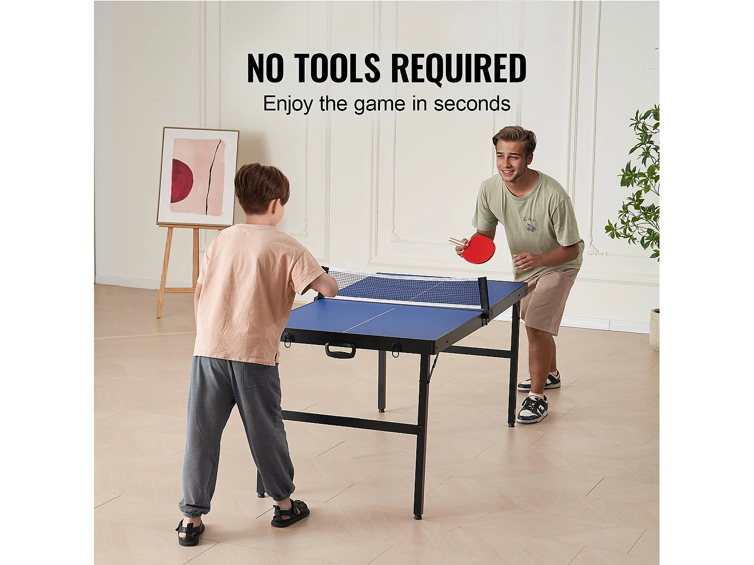 Table de Ping-Pong SucceBuy, Table de Ping-Pong Pliable, Mid-Size, MDF,  Utilisation en Intérieur