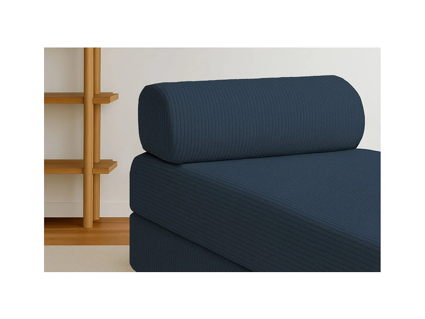 Méridienne modulable et convertible - Velours côtelé - Bleu