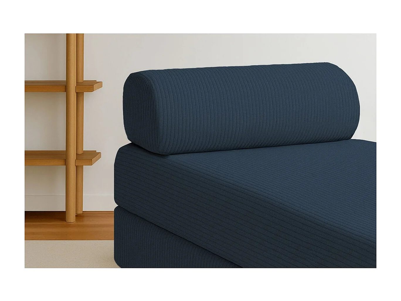 Méridienne modulable et convertible - Velours côtelé - Bleu