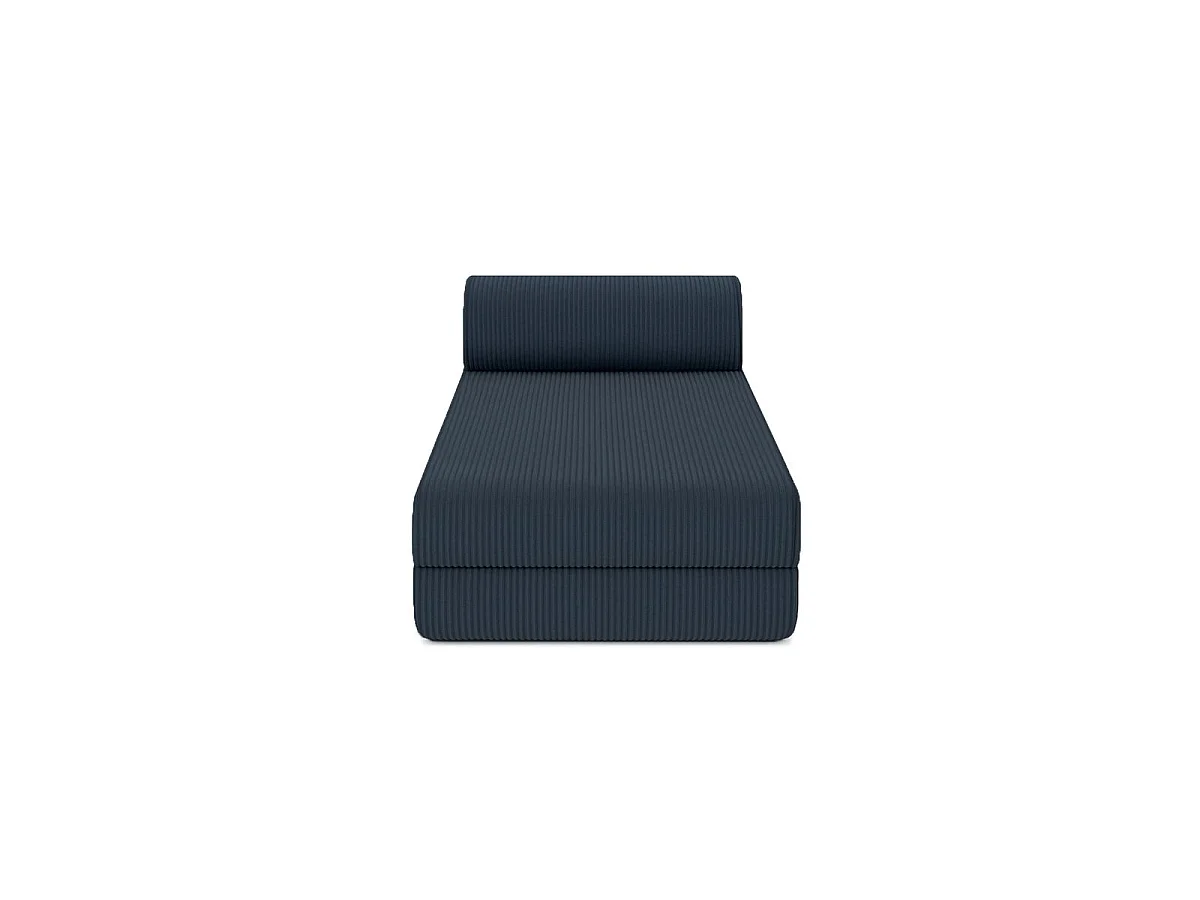 Méridienne modulable et convertible - Velours côtelé - Bleu