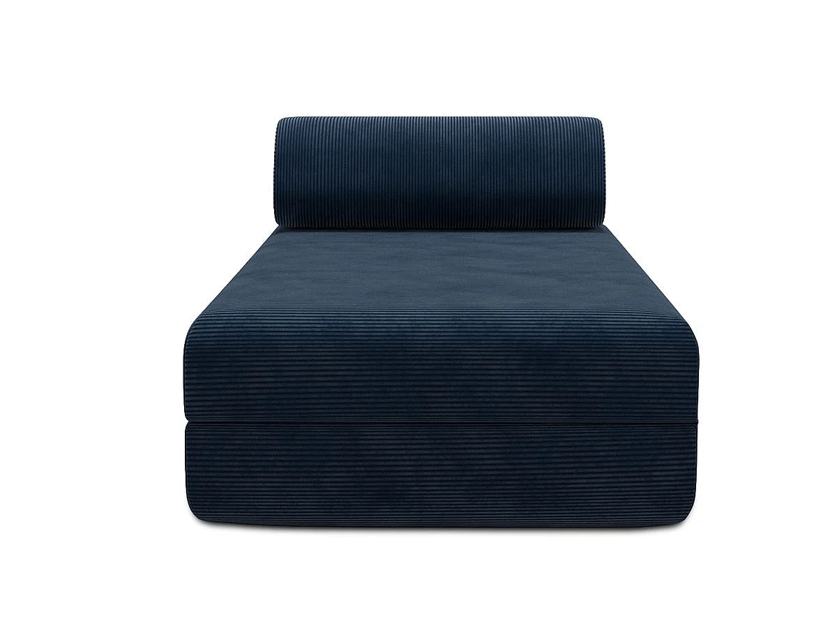Méridienne modulable et convertible - Velours côtelé - Bleu