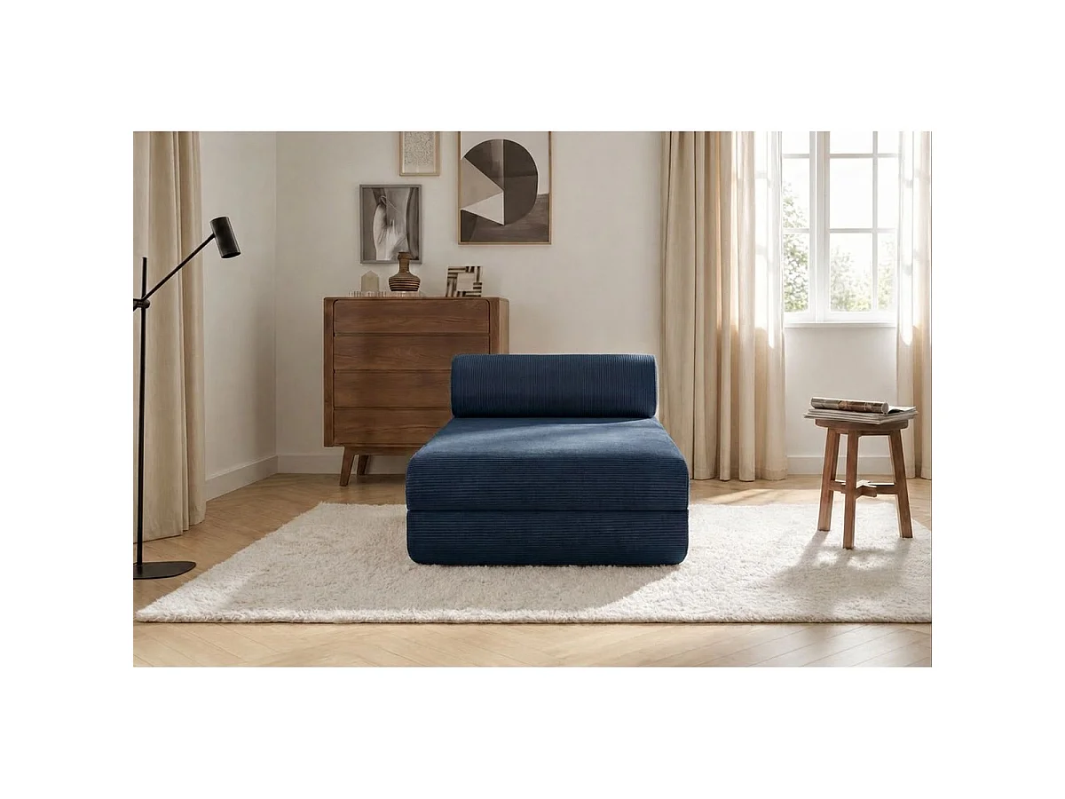 Chaise longue convertible en pana azul