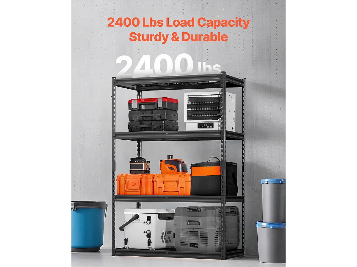 Sterke Verstelbare Opbergplanken SucceBuy met 4 Niveaus, 1088 kg, van SPCC-Koolstofstaal, voor Keukens, Garages