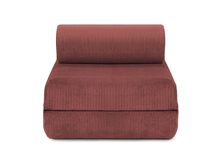 Fauteuil modulable et convertible - Velours côtelé - Rouge