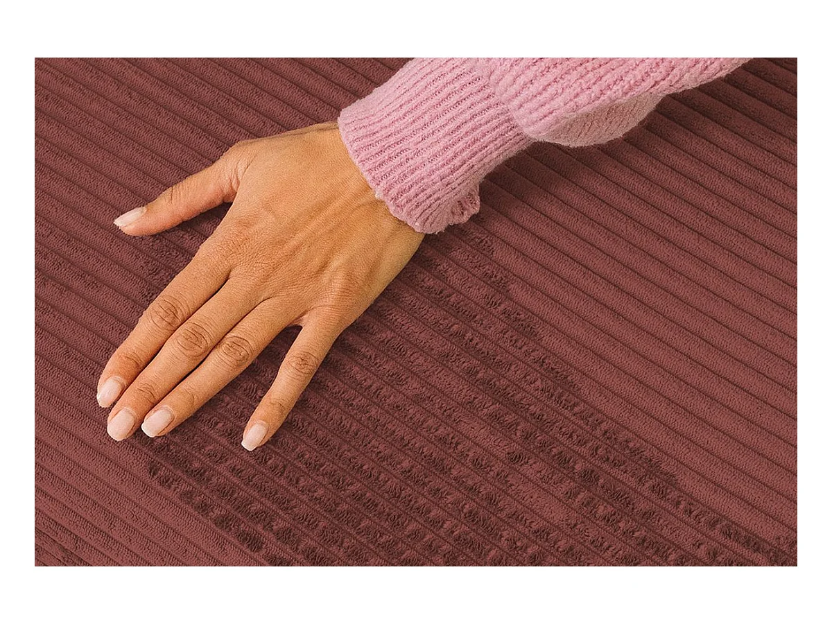 Fauteuil modulable et convertible - Velours côtelé - Rouge