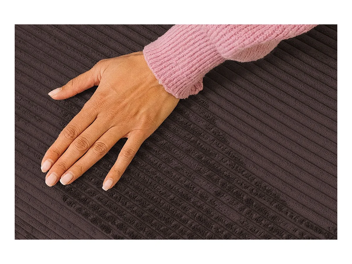 Fauteuil modulable et convertible - Velours côtelé - Marron