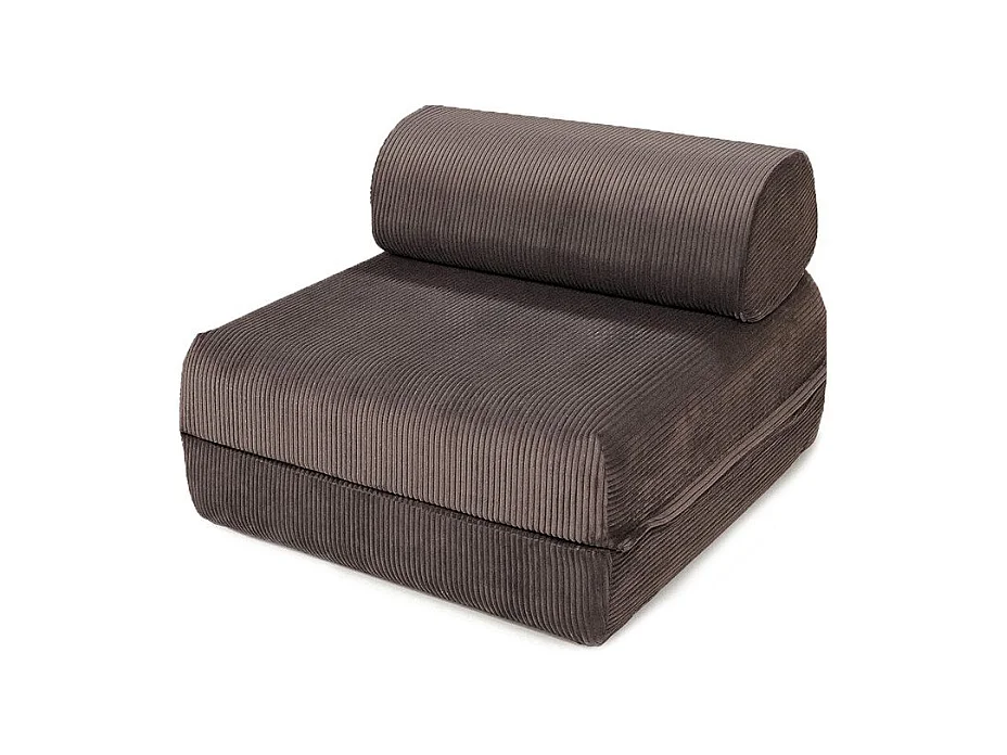 Fauteuil modulable et convertible - Velours côtelé - Marron