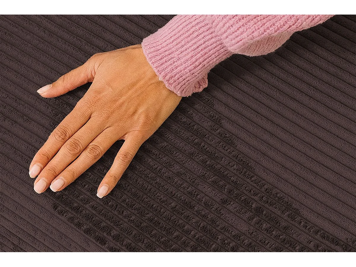 Fauteuil modulable et convertible - Velours côtelé - Marron