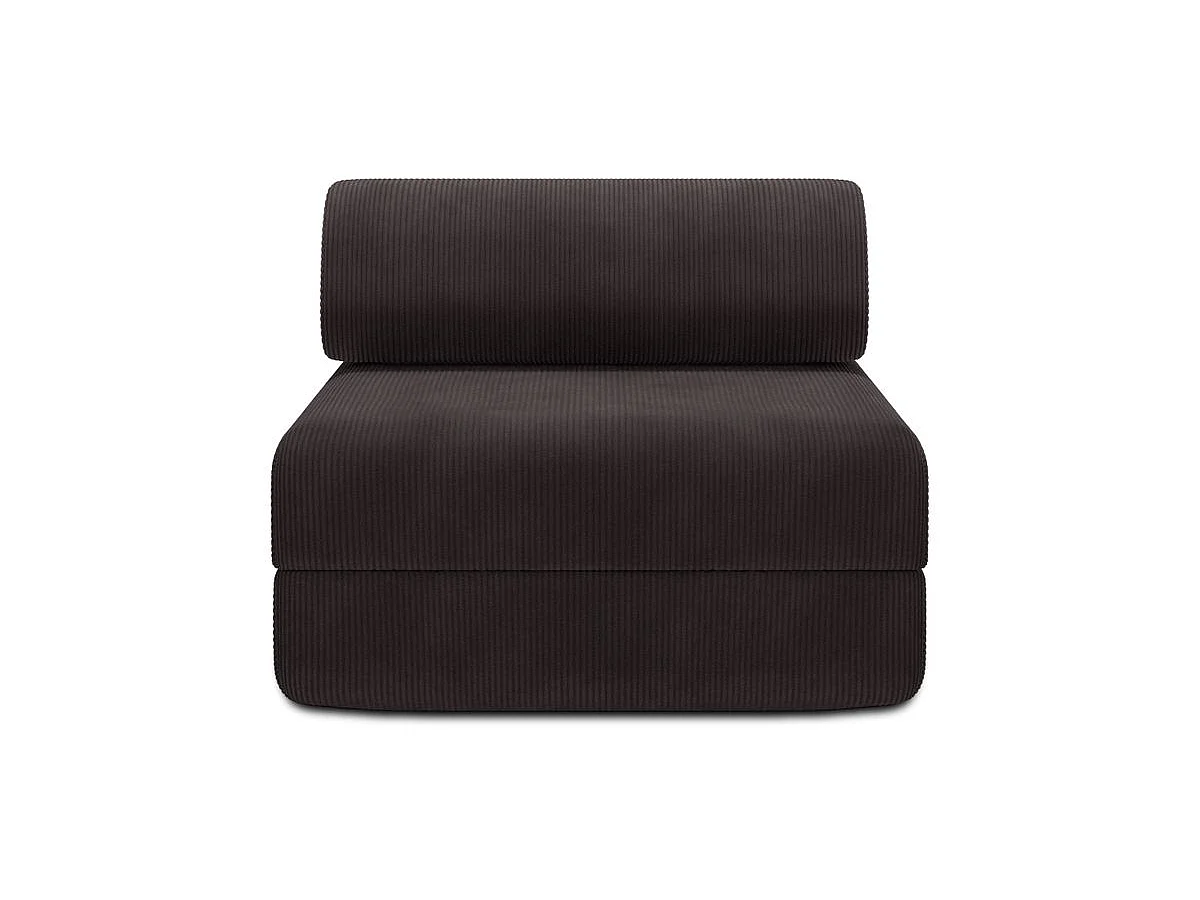Fauteuil modulable et convertible - Velours côtelé - Marron