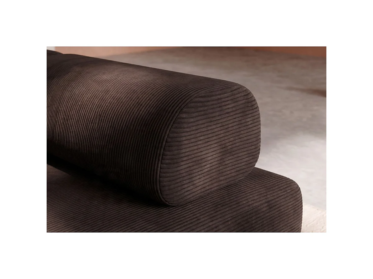 Fauteuil modulable et convertible - Velours côtelé - Marron