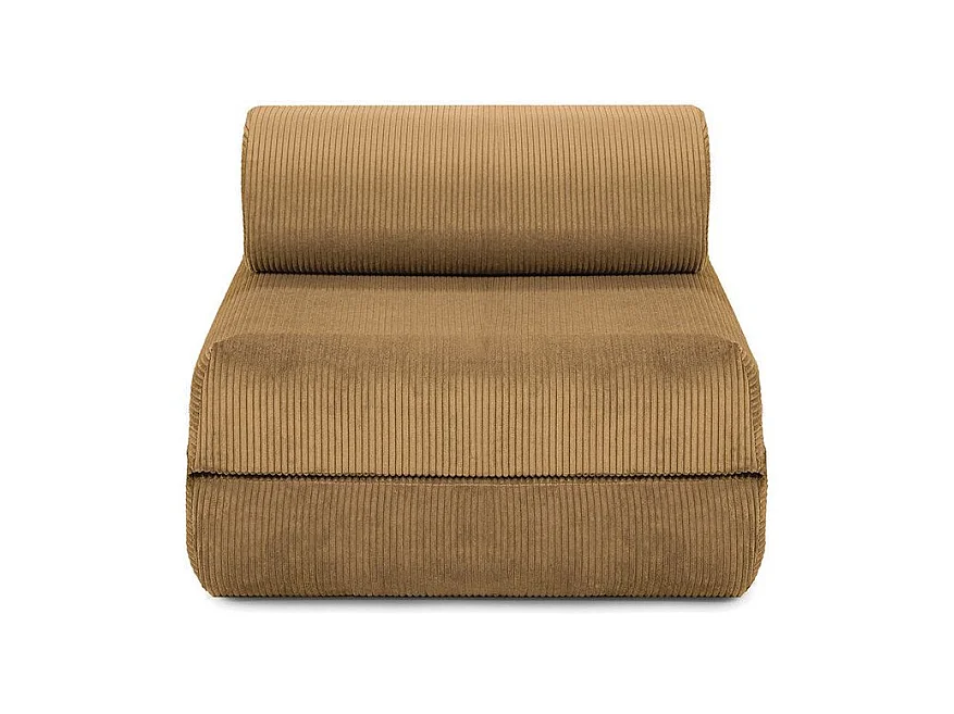 Fauteuil modulable et convertible - Velours côtelé - Jaune