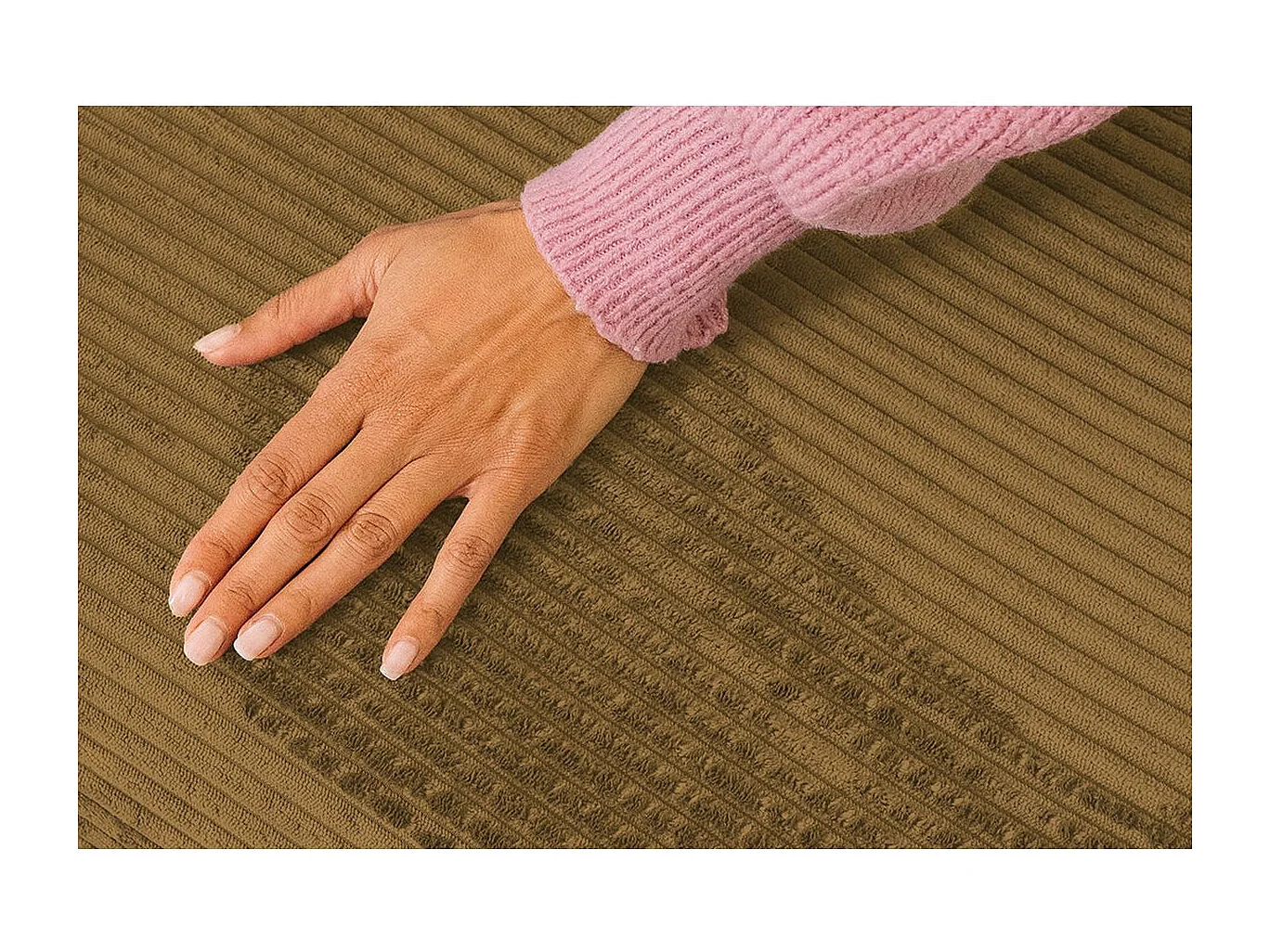 Fauteuil modulable et convertible - Velours côtelé - Jaune