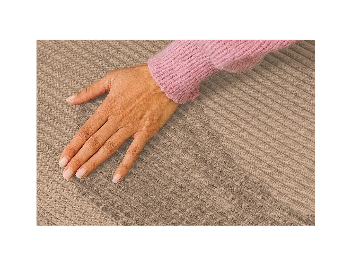 Fauteuil modulable et convertible - Velours côtelé - Taupe