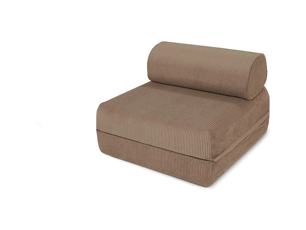 Fauteuil modulable et convertible - Velours côtelé - Taupe